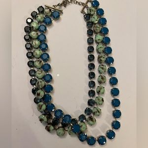 JCrew multi-layer necklace in shade of blue. For evening and professional wear.
